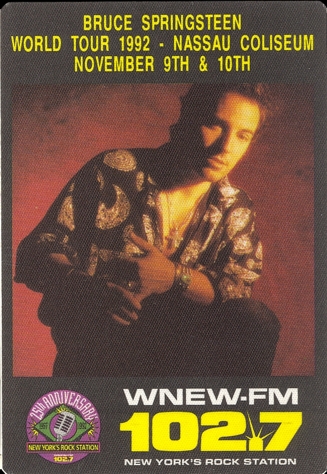 Vintage OTTO Bruce Springsteen 1992 World Tour Satin Cloth Backstage Pass WNEW
